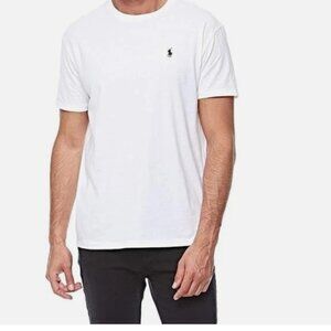 Polo Ralph Lauren Black Crew Neck T-Shirt Size L White Custom Slim Fit
